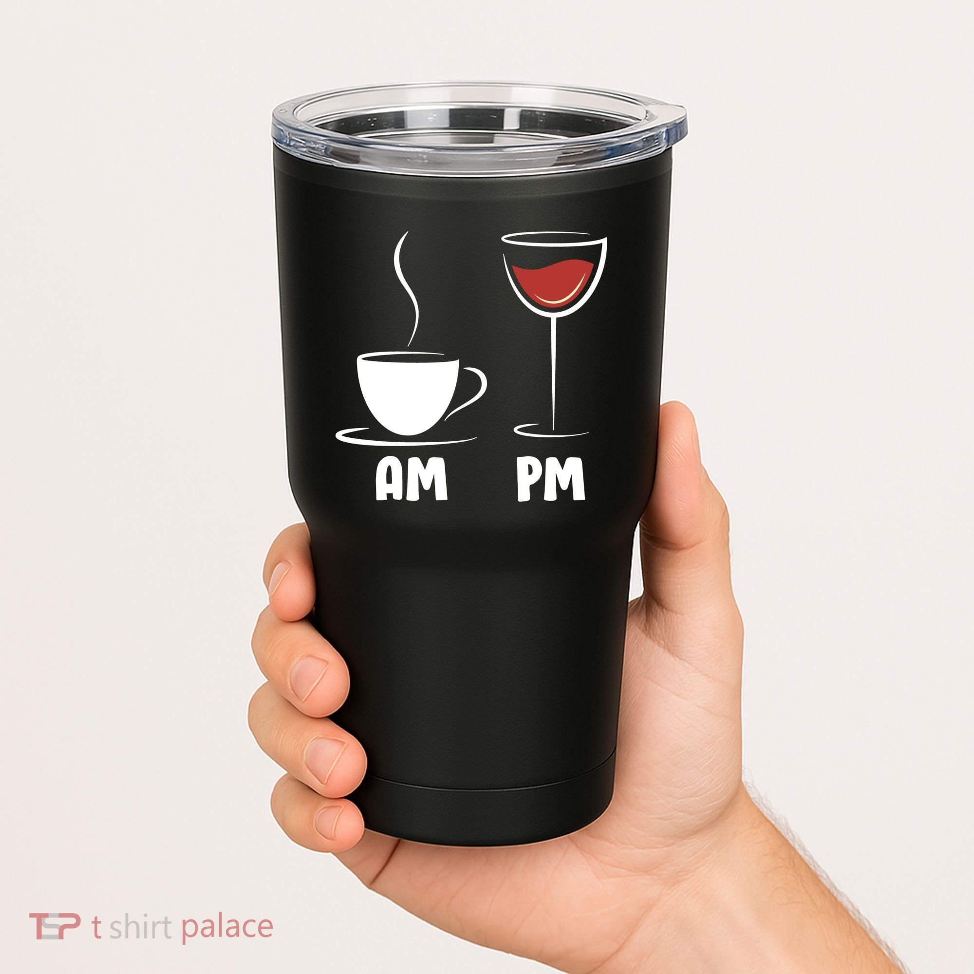 AM Coffee PM Wine Tumbler