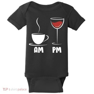 AM Coffee PM Wine Baby Bodysuit