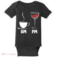 AM Coffee PM Wine Baby Bodysuit thumb 0