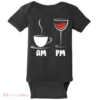 AM Coffee PM Wine Baby Bodysuit