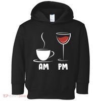 AM Coffee PM Wine Toddler Hoodie thumb 0