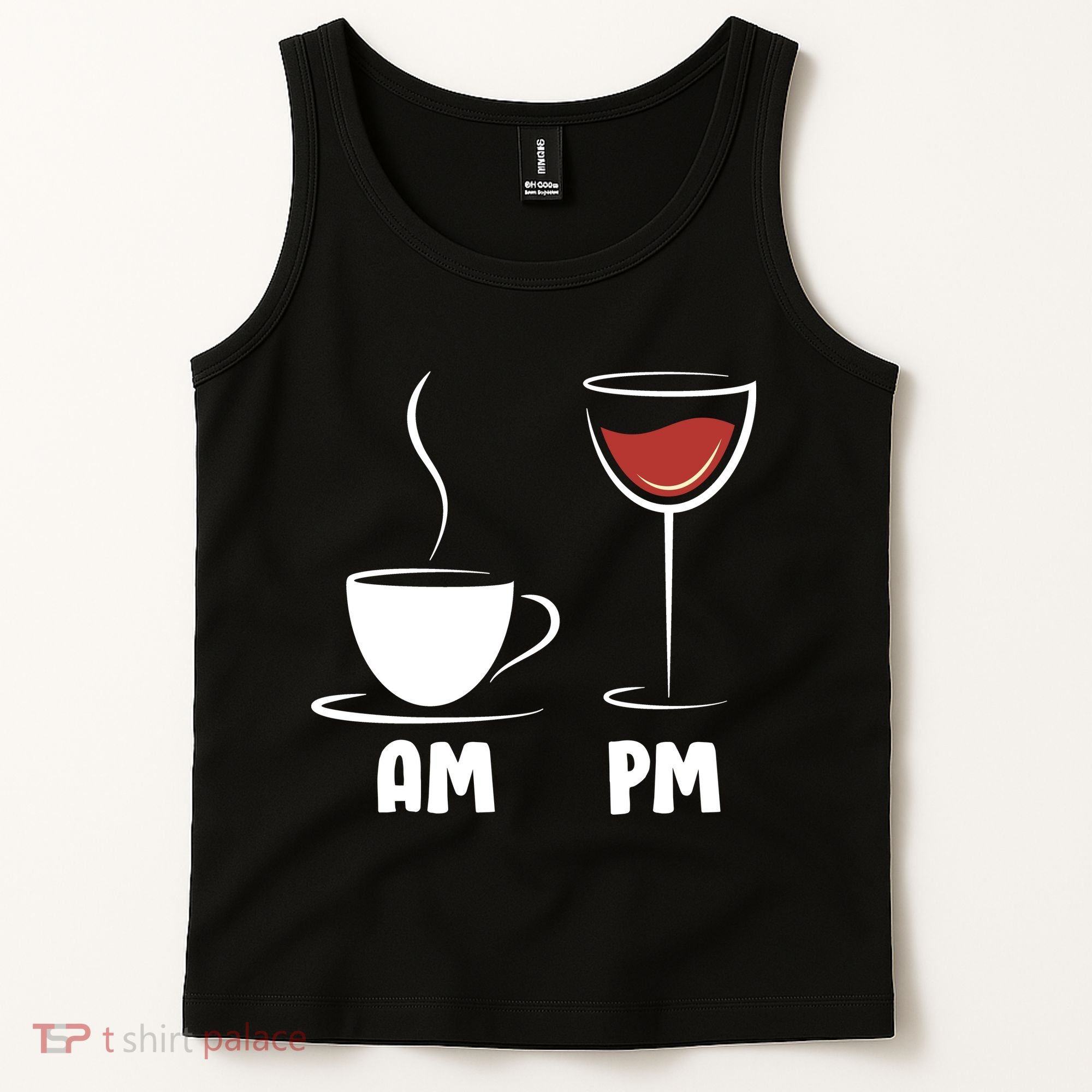 AM Coffee PM Wine Tank Top