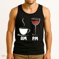 AM Coffee PM Wine Tank Top thumb 3
