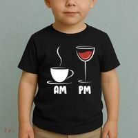 AM Coffee PM Wine Toddler T-Shirt thumb 2