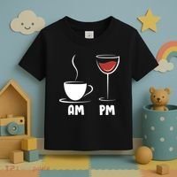 AM Coffee PM Wine Toddler T-Shirt thumb 3