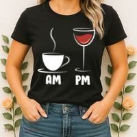 AM Coffee PM Wine Women's T-Shirt thumb 2