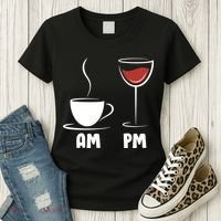 AM Coffee PM Wine Women's T-Shirt thumb 3