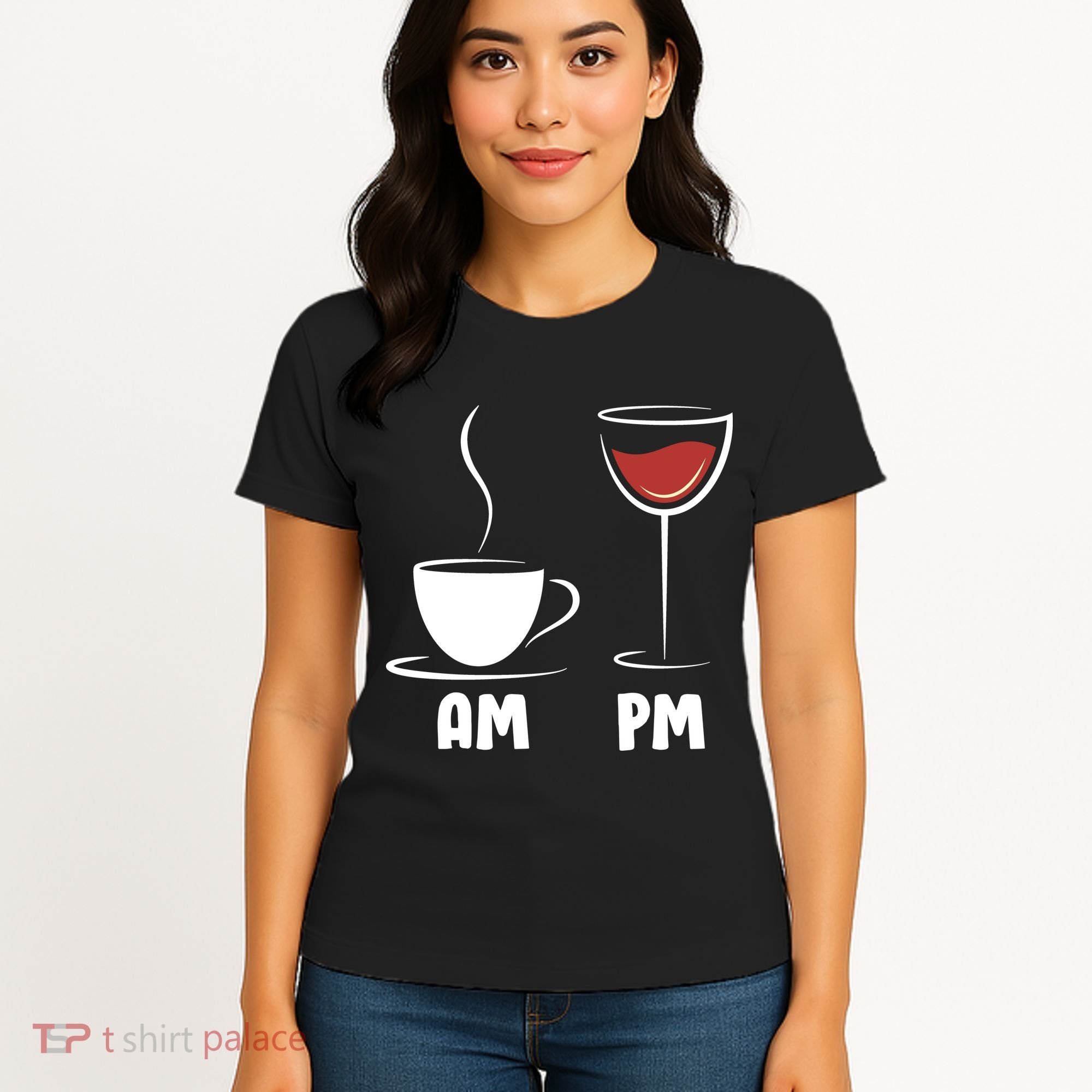 AM Coffee PM Wine Women's T-Shirt