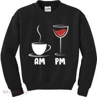 AM Coffee PM Wine Kids Sweatshirt thumb 0