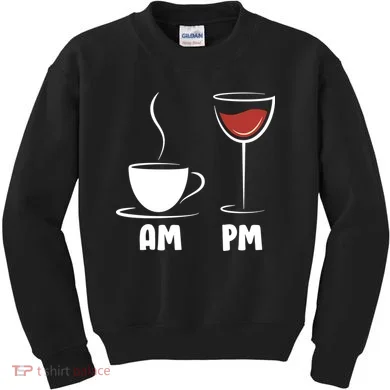AM Coffee PM Wine Kids Sweatshirt