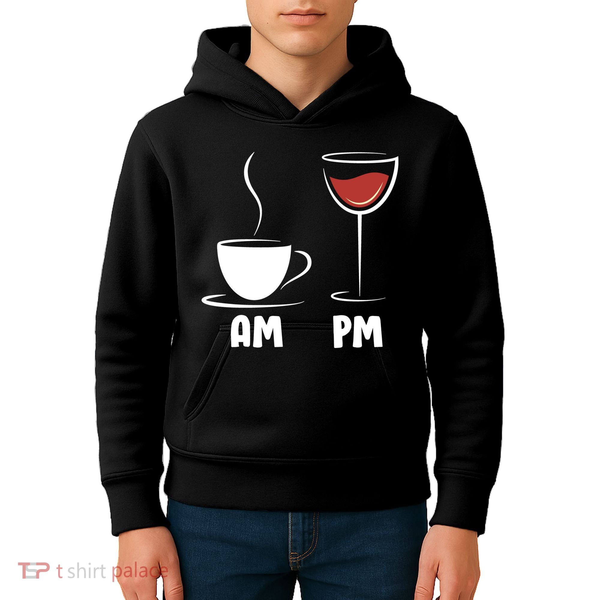 AM Coffee PM Wine Kids Hoodie