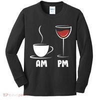 AM Coffee PM Wine Kids Long Sleeve Shirt thumb 0