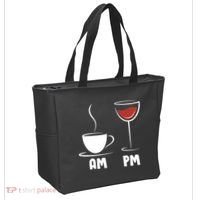 AM Coffee PM Wine Tote Bag thumb 2