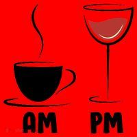 AM Coffee PM Wine Santa Hat thumb 1