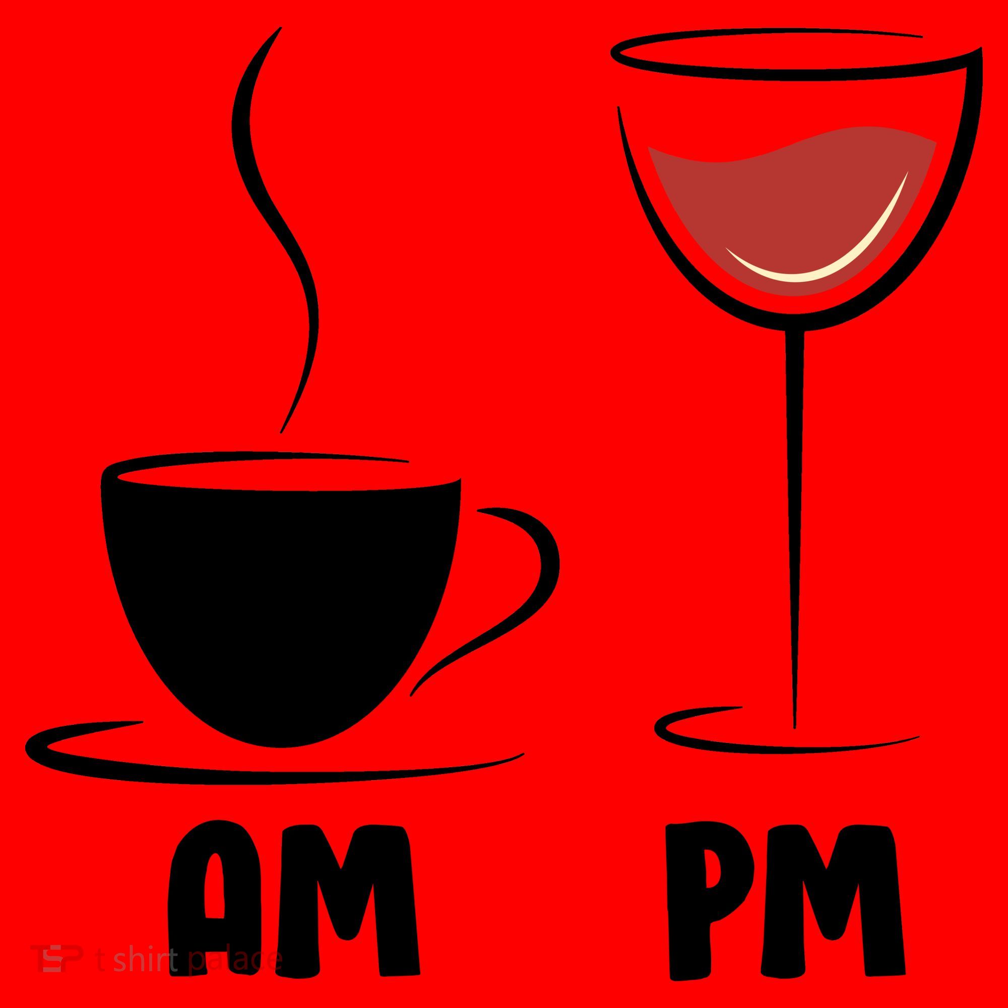 AM Coffee PM Wine Santa Hat