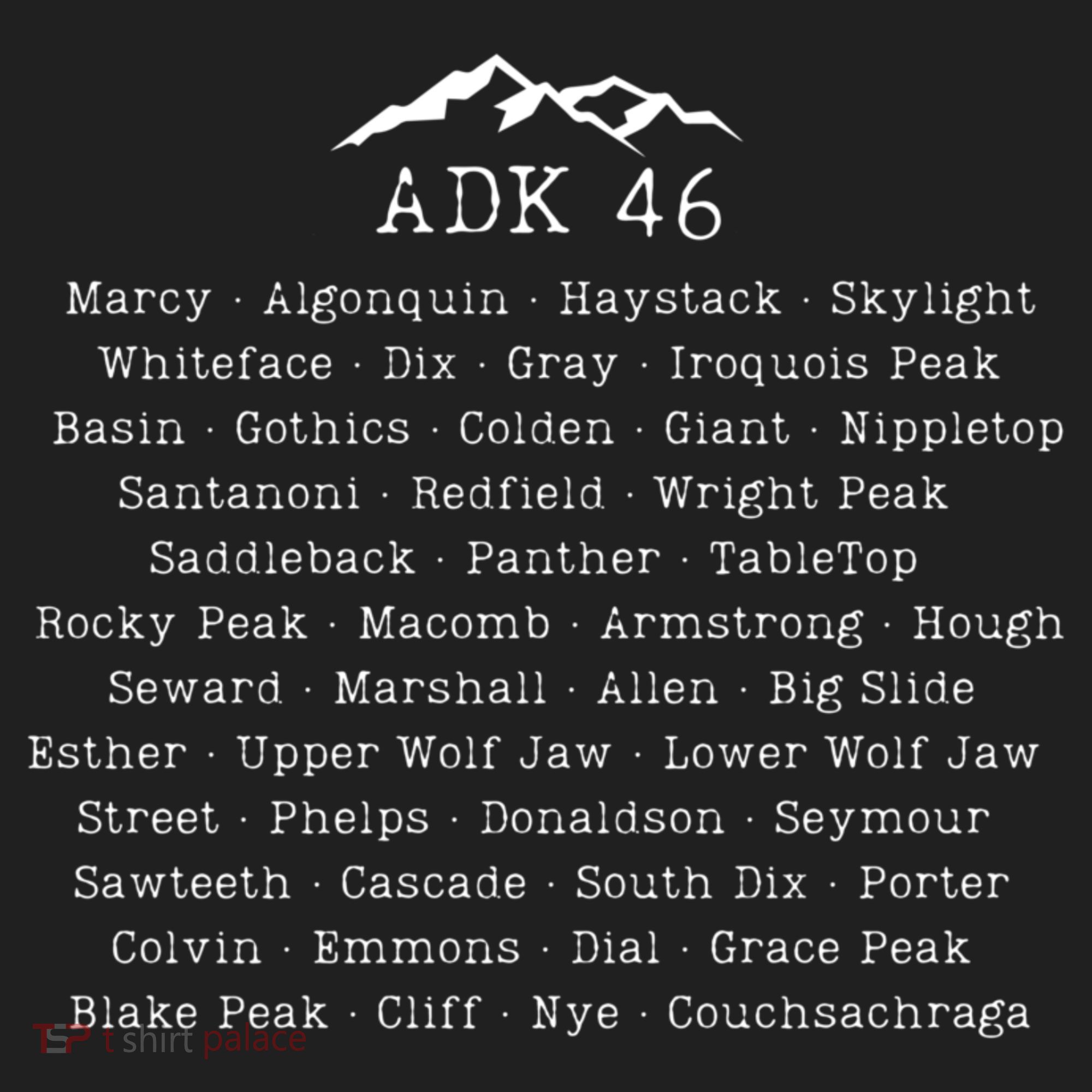 Adirondack Mountains 46 High Peaks Golf Towel
