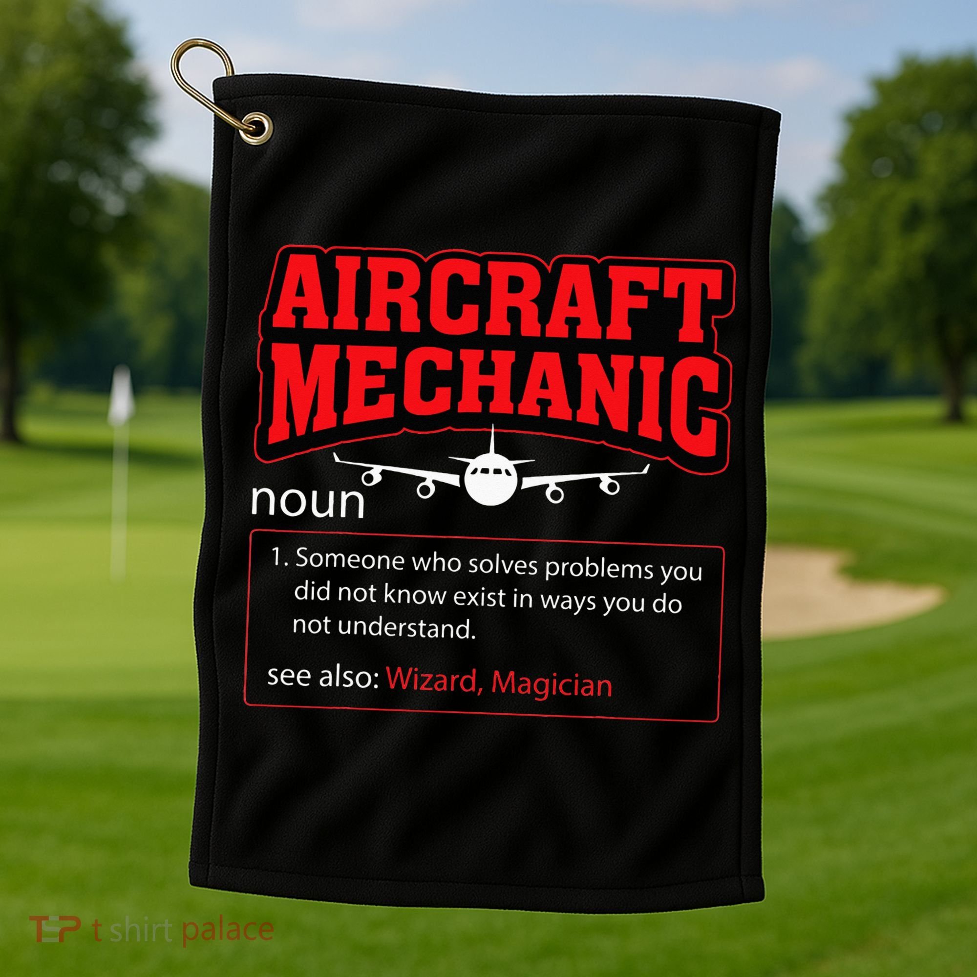 Aircraft Mechanic Airplane  Golf Towel