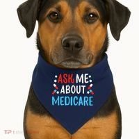 Ask Me About Medicare USA-Made Doggie Bandana thumb 1