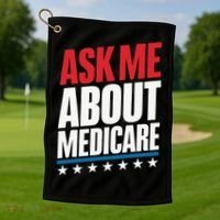 Ask Me About Medicare Golf Towel thumb 1