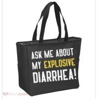 Ask Me About My Explosive Diarrhea Funny Tote Bag thumb 2