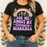 Ask Me About My Explosive Diarrhea Edgy Adult Humor Funny Gift Women's T-Shirt thumb 2