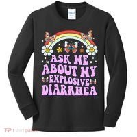 Ask Me About My Explosive Diarrhea Edgy Adult Humor Funny Gift Kids Long Sleeve Shirt thumb 0