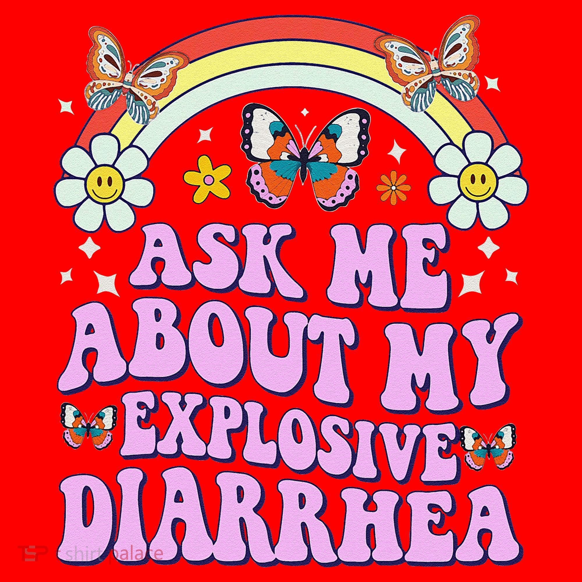 Ask Me About My Explosive Diarrhea Edgy Adult Humor Funny Gift Santa Hat
