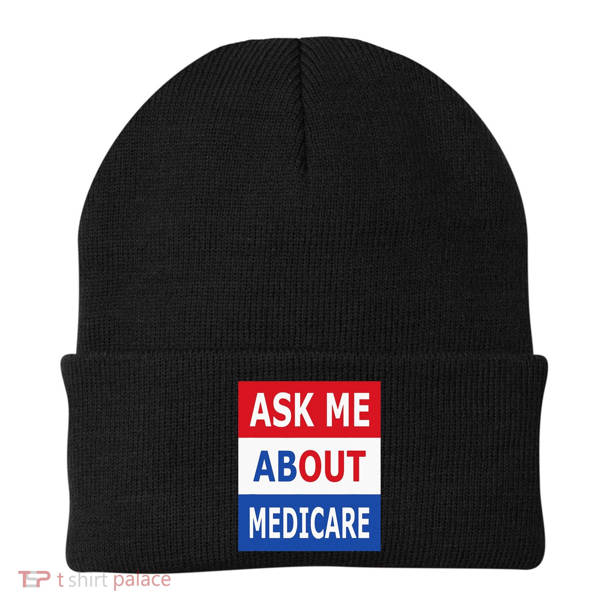 Ask Me About Medicare Insurance Agent Broker Beanie