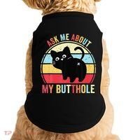 Ask Me About My Butthole Funny Cat Butt Doggie Tank thumb 0
