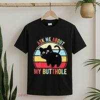 Ask Me About My Butthole Funny Cat Butt T-Shirt thumb 2