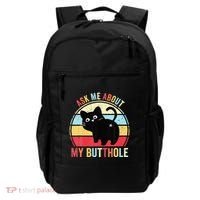 Ask Me About My Butthole Funny Cat Butt Backpack thumb 0