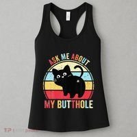 Ask Me About My Butthole Funny Cat Butt Women's Tank Top thumb 3