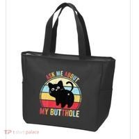 Ask Me About My Butthole Funny Cat Butt Tote Bag thumb 3