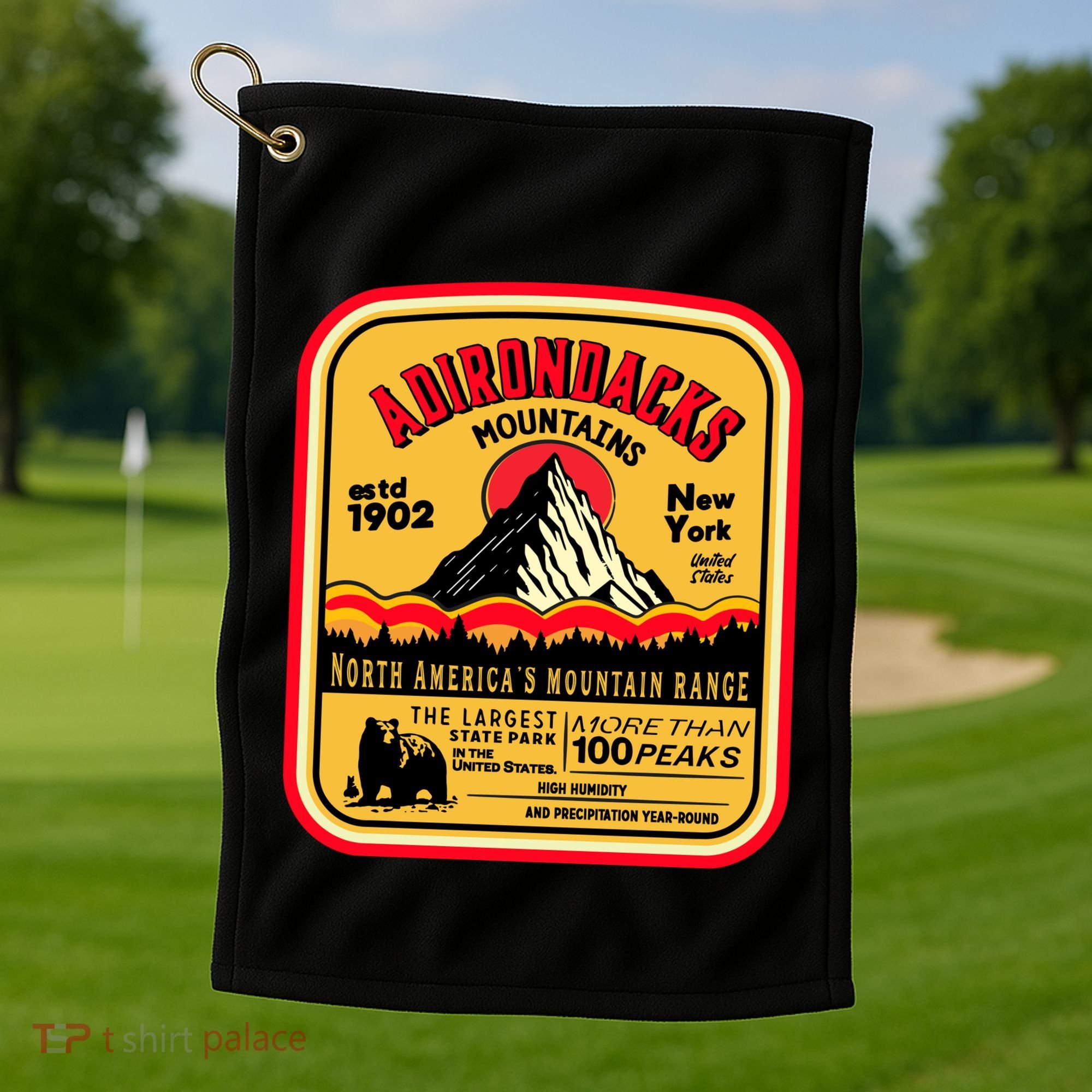 Adirondack Mountains (Adk) Aged Look Golf Towel