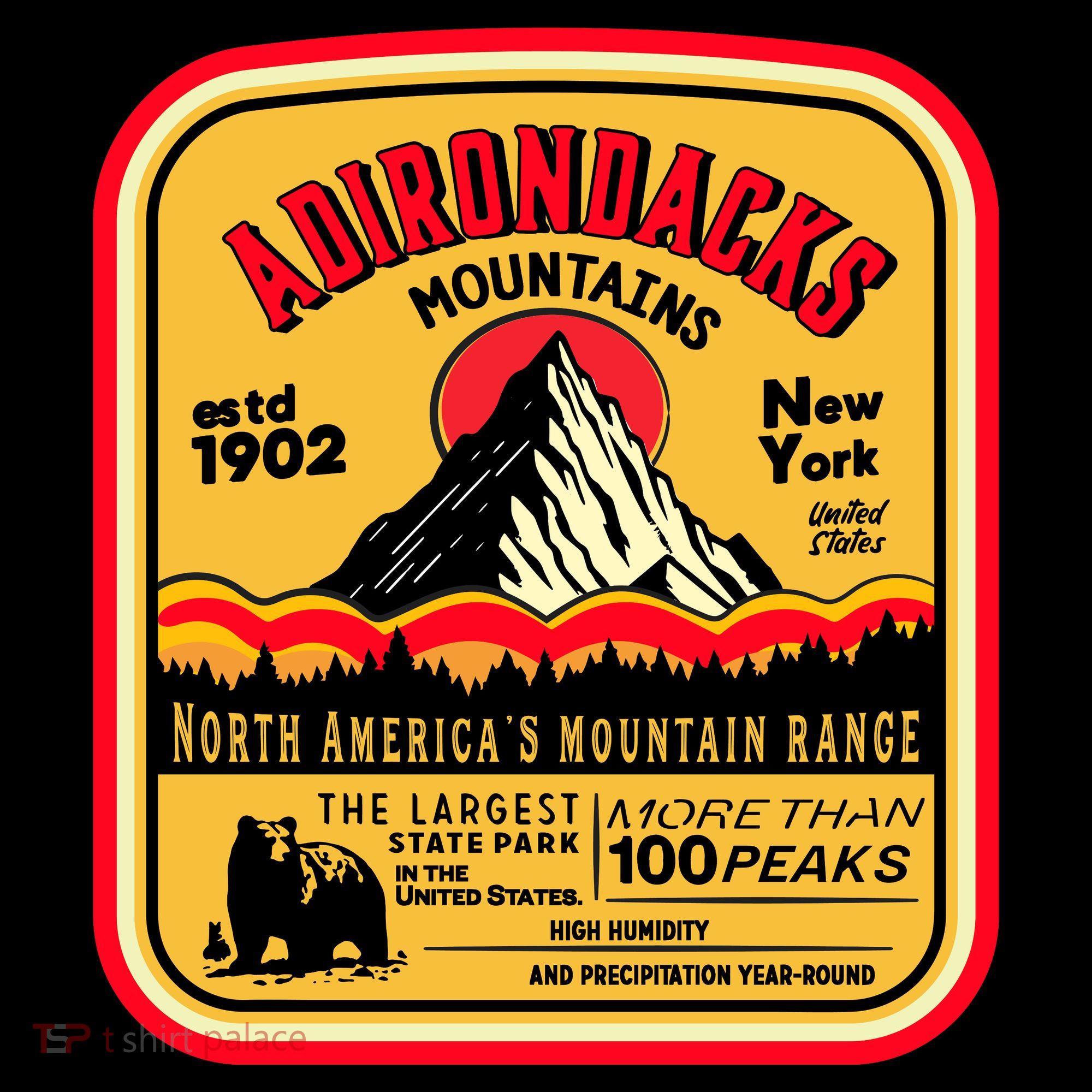 Adirondack Mountains (Adk) Aged Look Kids Sweatshirt