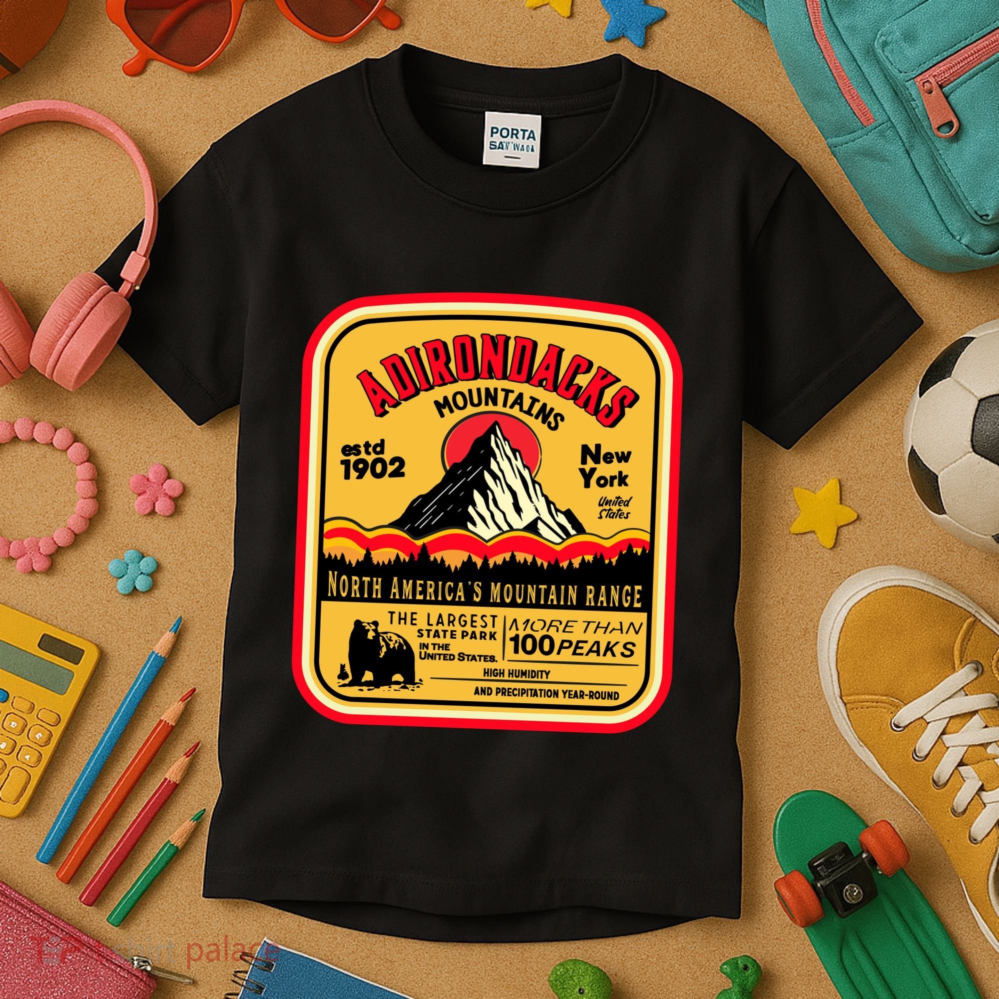 Adirondack Mountains (Adk) Aged Look Kids T-Shirt
