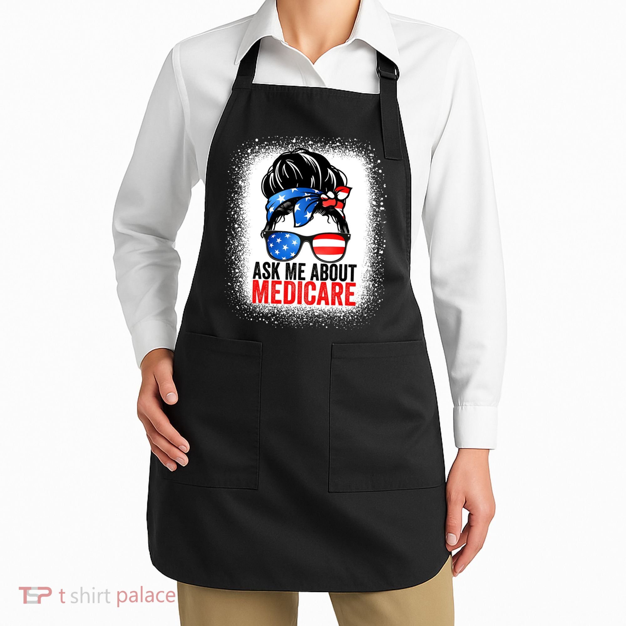 Ask Me About Medicare Insurance Agent Broker Sales Marketing Apron