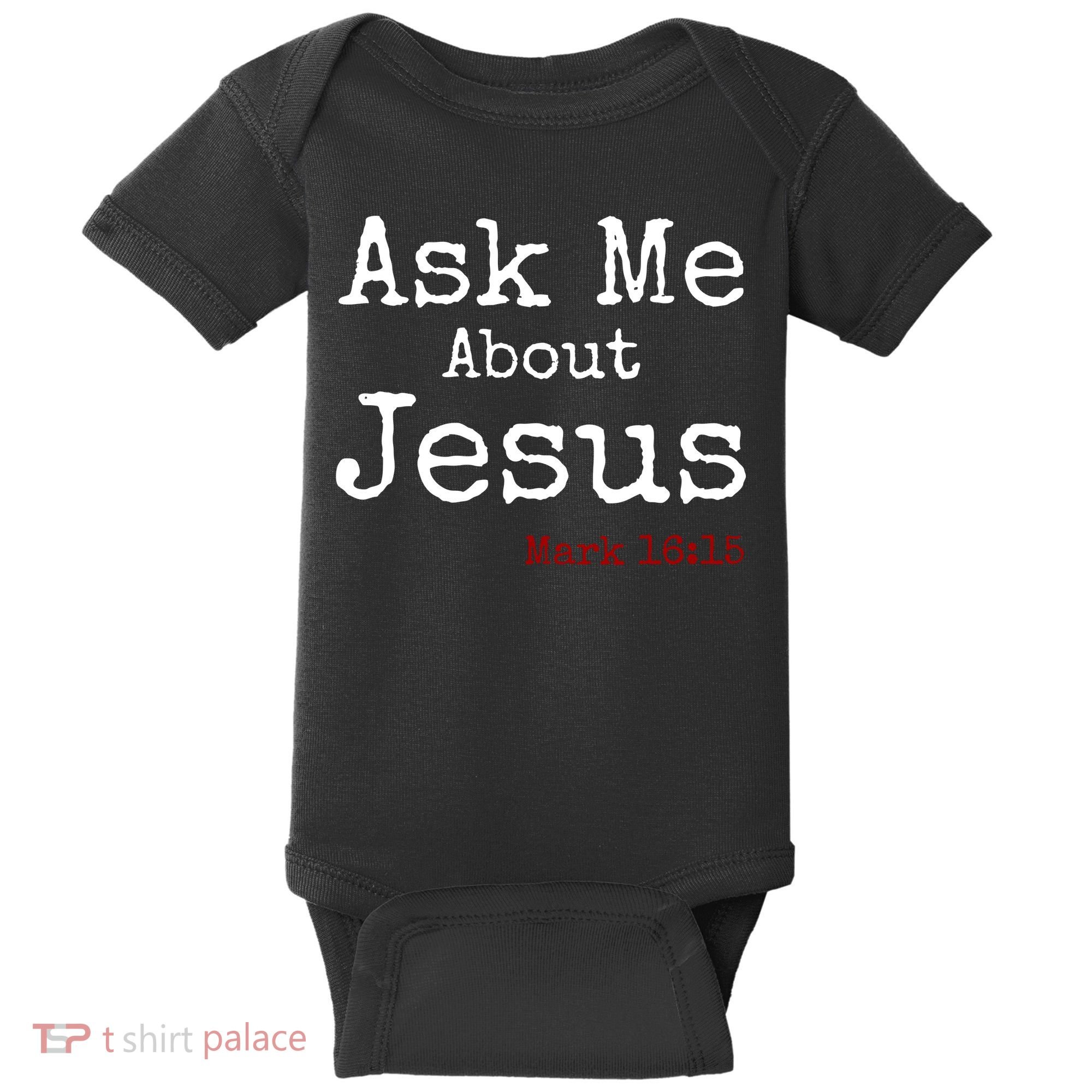 Ask Me About Jesus Baby Bodysuit
