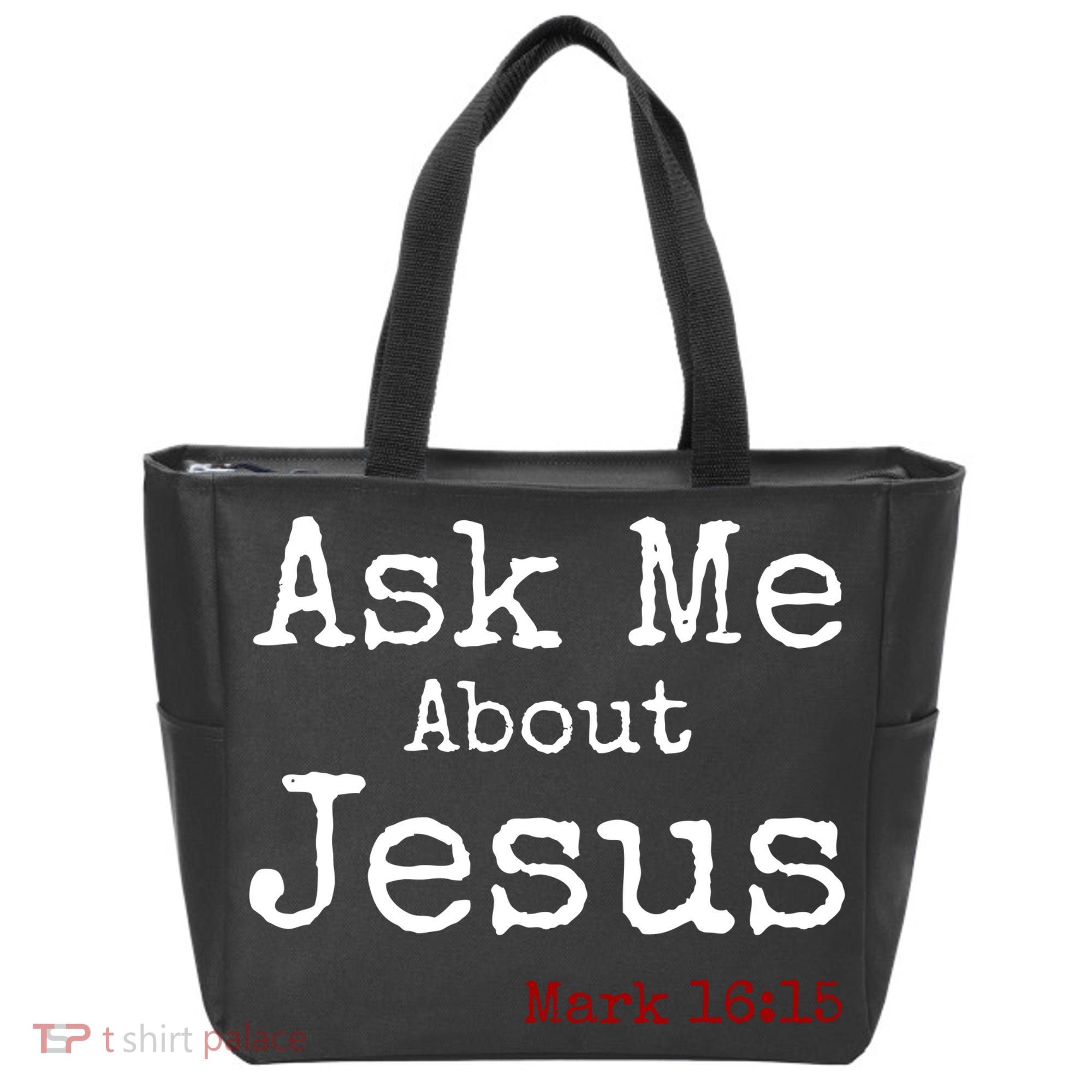 Ask Me About Jesus Tote Bag