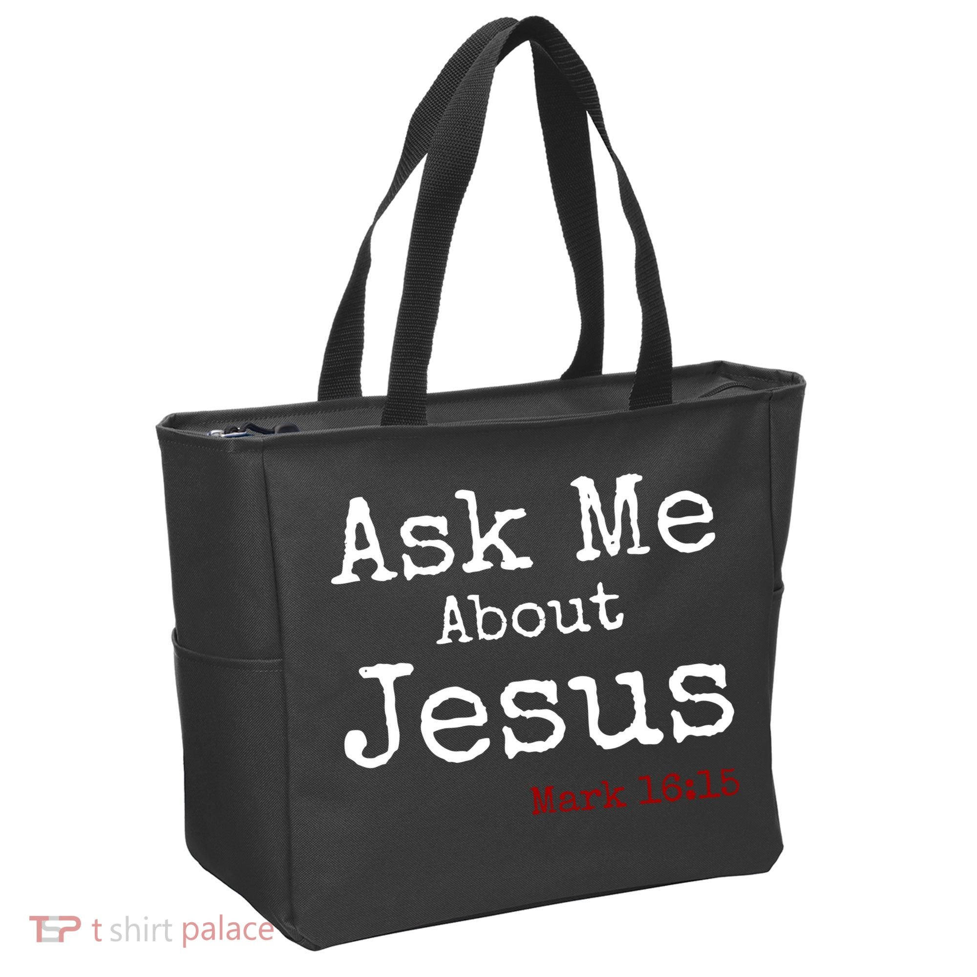 Ask Me About Jesus Tote Bag