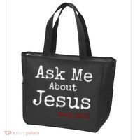 Ask Me About Jesus Tote Bag thumb 3