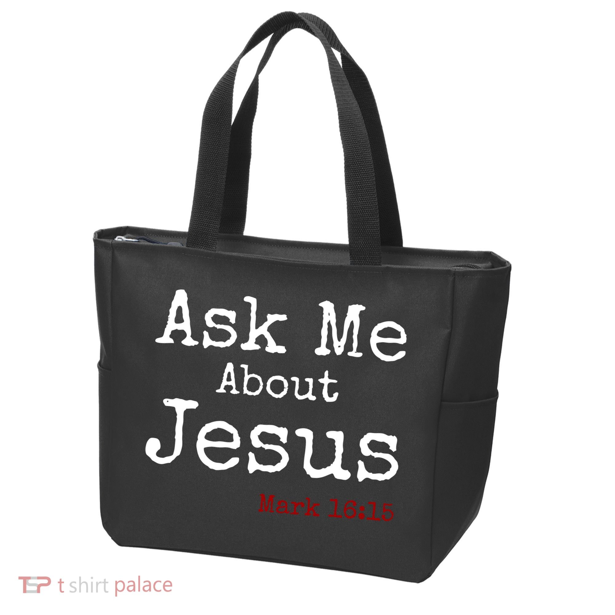 Ask Me About Jesus Tote Bag