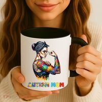 Autism Mom Autism Awareness Strong And Proud Autistic Coffee Mug thumb 3