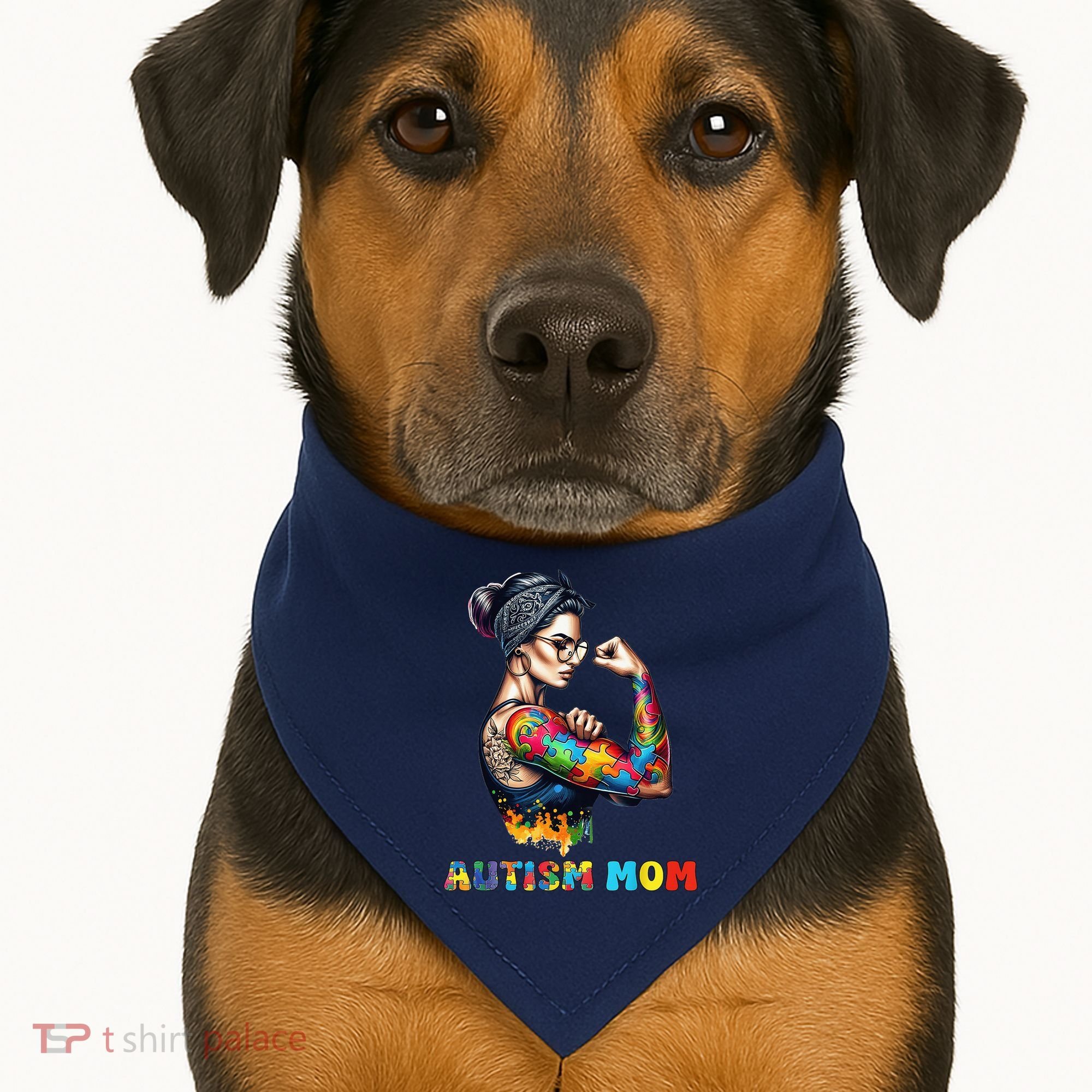 Autism Mom Autism Awareness Strong And Proud Autistic USA-Made Doggie Bandana