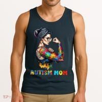 Autism Mom Autism Awareness Strong And Proud Autistic Tank Top thumb 3