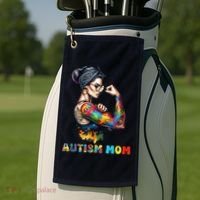 Autism Mom Autism Awareness Strong And Proud Autistic Golf Towel thumb 2