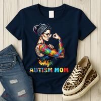 Autism Mom Autism Awareness Strong And Proud Autistic Women's T-Shirt thumb 3