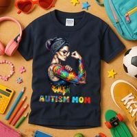 Autism Mom Autism Awareness Strong And Proud Autistic Kids T-Shirt thumb 3