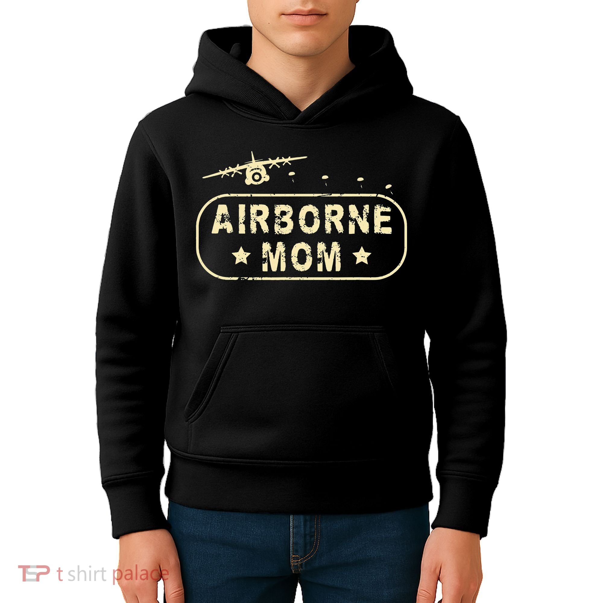 Airborne Mom Kids Hoodie