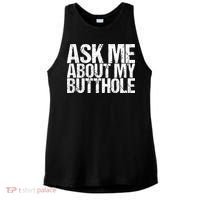Ask Me About My Butthole Retro Funny Ladies PosiCharge Tri-Blend Wicking Tank thumb 0